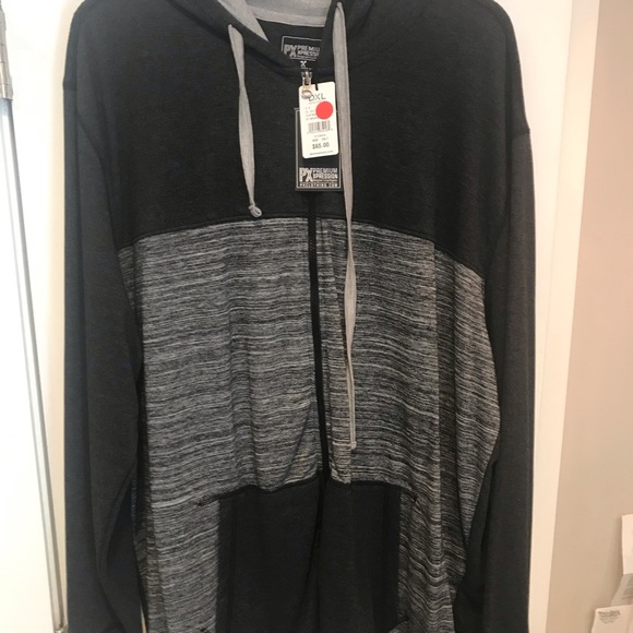 Premium Xpression Other - PX Gray and Black Colorblick Hoodie - 2XLT